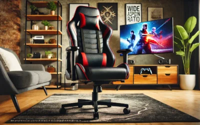 Best Choice Products Swivel Gaming Chair 360 Degree Multipurpose Floor Chair Rocker for TV, Reading, Playing Video Games w/Lumbar Support, Armrest Handles, Adjustable Backrest – Black/Red