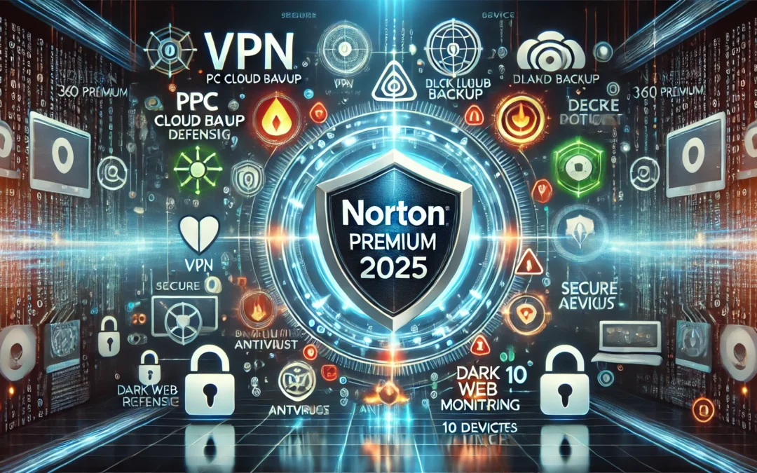 Norton 360 Premium 2025, Antivirus software for 10 Devices with Auto Renewal – Includes VPN, PC Cloud Backup & Dark Web Monitoring [Download]