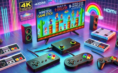 Wireless Retro Game Console, Retro Game Stick with Built-in 9 Emulators, 20,000+ Games, 4k Hdmi Output, and 2.4GHz Wireless Controller, Plug and Retro Play Video Games for Tv (64)