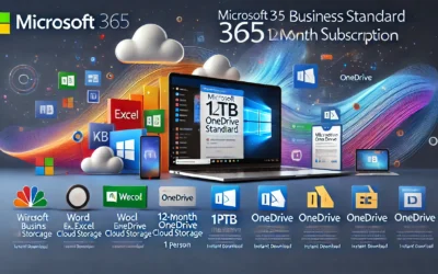 Microsoft 365 Business Standard | 12-Month Subscription, 1 person | Word, Excel, PowerPoint, Outlook, OneDrive | 1TB OneDrive Cloud Storage | PC/Mac Instant Download