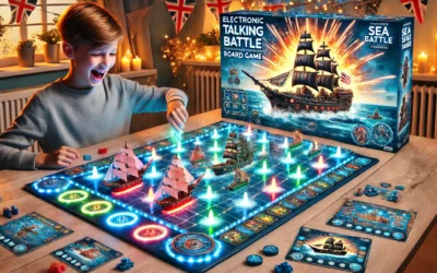 Electronic Talking Sea Battle Lights and Sounds, Interactive Gameplay Ship Explosive Effects Ultimate Board Game for Kids Aged 7 Years and Up, 1 or 2 Players Birthday Gifts
