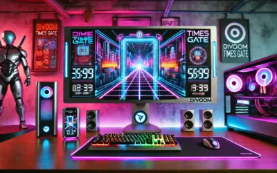 Divoom Times Gate – Cyberpunk Gaming Setup Digital Clock with Smart APP Control, WiFi Connect, RGB LED Display, Personalized Dashboard, Pixel Art for Gaming Room & Office Decor(Sliver)