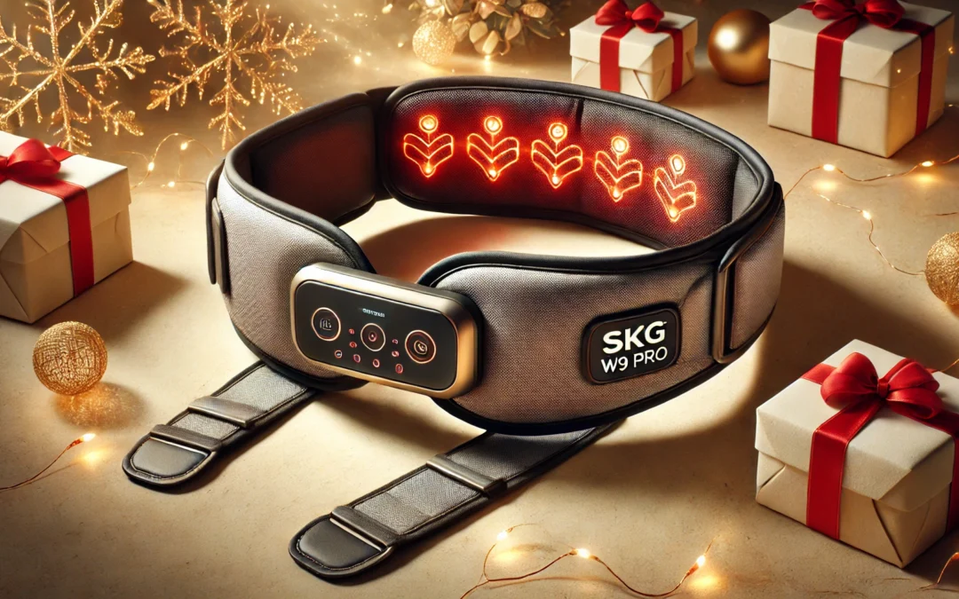 SKG Lower Back Massager Christmas Gifts for Men Women for Pain Relief, Adjustable Cordless Heating Pad Infrared Vibrating Back Massager Waist Lumbar Belt W9 PRO
