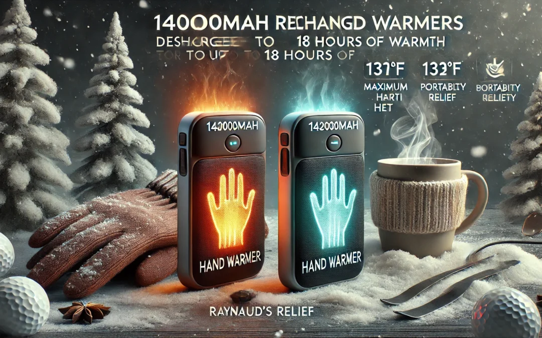 Hand Warmers – 14000mAh Hand Warmers Rechargeable Up to 18Hrs Warmth, Electric Hand Warmer Reusable Heat Up to 131℉, Rechargeable Hand Warmers 2 Pack for Golf Raynauds Camping Women Man