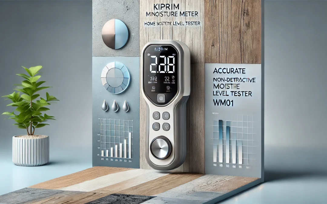 Kiprim Pinless Moisture Meter Home Moisture Level Tester Damp Meter for Floor,Wood, Walls, Concrete – Accurate Non-Destructive Testing Moisture Meter WM01