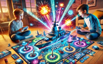 Electronic Talking Sea Battle Lights and Sounds, Interactive Gameplay Ship Explosive Effects Ultimate Board Game for Kids Aged 7 Years and Up, 1 or 2 Players Birthday Gifts