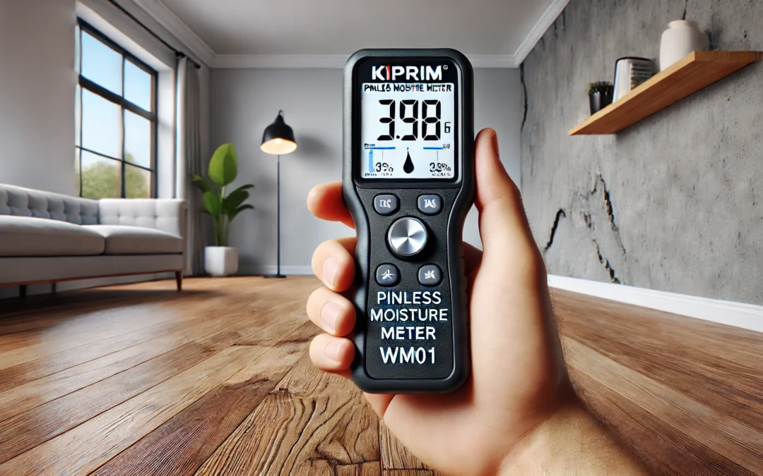Kiprim Pinless Moisture Meter Home Moisture Level Tester Damp Meter for Floor,Wood, Walls, Concrete – Accurate Non-Destructive Testing Moisture Meter WM01