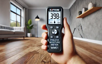 Kiprim Pinless Moisture Meter Home Moisture Level Tester Damp Meter for Floor,Wood, Walls, Concrete – Accurate Non-Destructive Testing Moisture Meter WM01