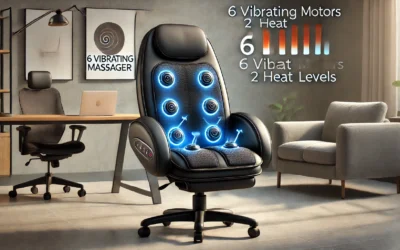 Snailax Vibration Back Massager with Heat, Massage Seat Cushion with 6 Vibrating Motors and 2 Heat Levels, Massage Chair Pad for Home Office use