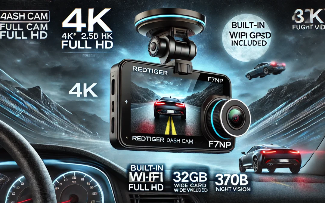 REDTIGER Dash Cam Front Rear, 4K/2.5K Full HD Dash Camera for Cars, Included 32GB Card, Built-in Wi-Fi GPS, 3.16” IPS Screen, Night Vision, 170°Wide Angle, WDR, 24H Parking Mode(F7NP)