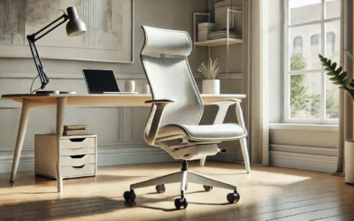 Branch Ergonomic Chair – A Versatile Desk Chair with Adjustable Lumbar Support, Breathable Mesh Backrest, and Smooth Wheels – Experience Optimal Comfort and Support – Pebble – White