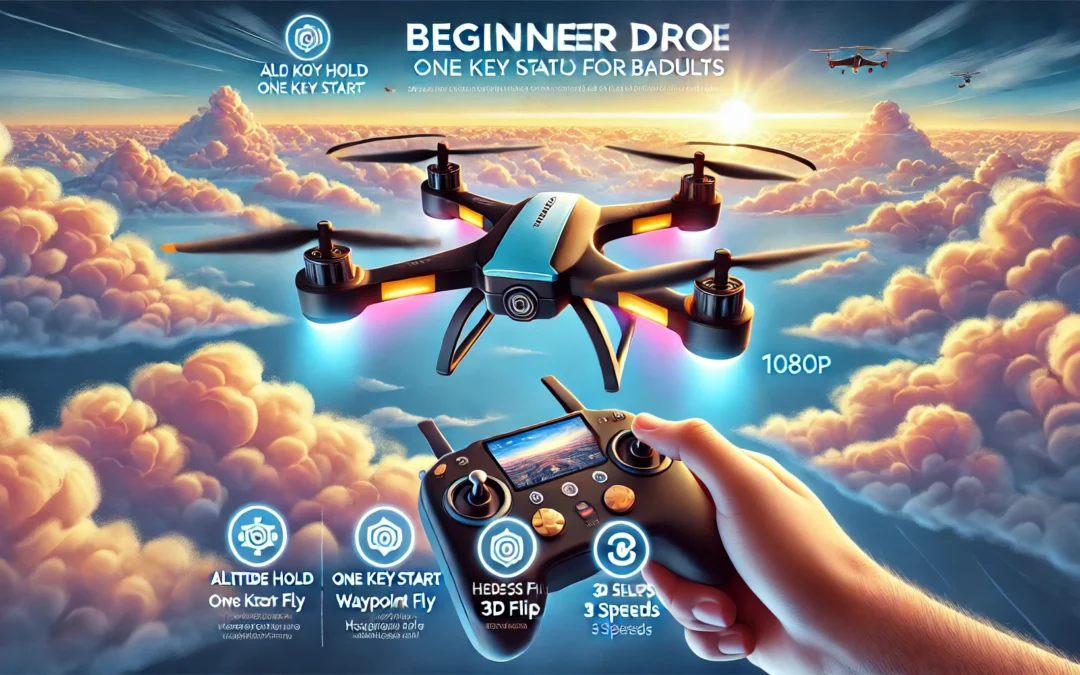 Drone With Camera 1080P for Kids And Adults, RC Quadcopter Drone with Altitude Hold, Mini Drone With One Key Start, Waypoint Fly, Headless Mode, 3D Flip, 3 Speeds, Remote Control Drone for Beginners