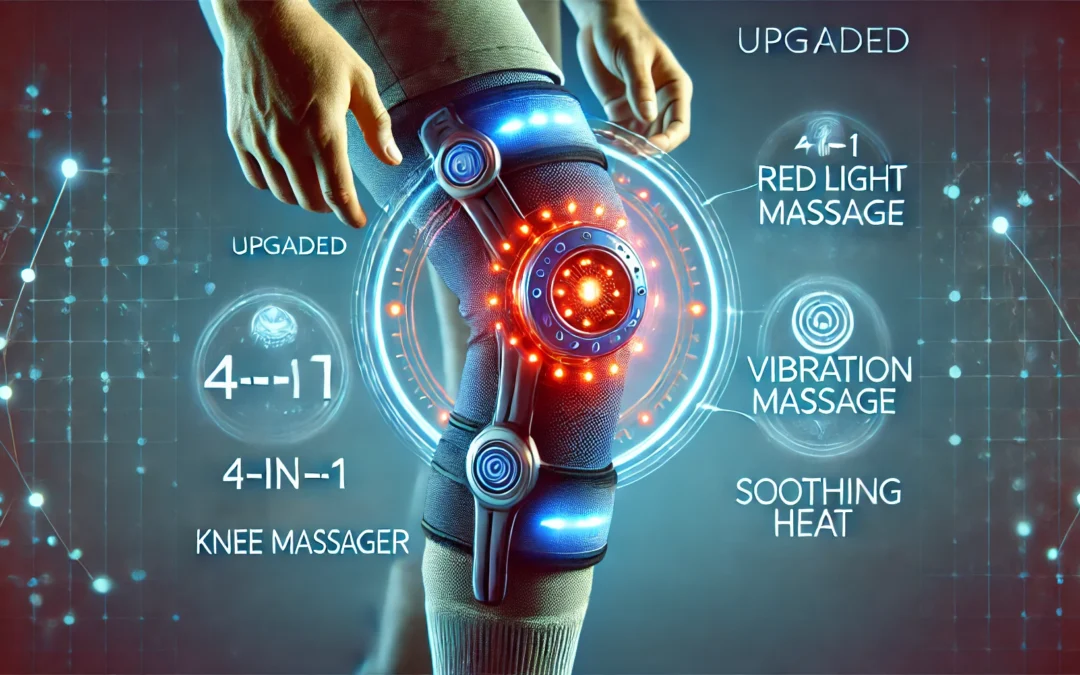 Upgraded 4-in-1 Portable Knee Massager w/Red Light, Vibration Massage, & Soothing Heat for Relaxation, Comfort Everyday – 2025 Heated Knee Brace – Gifts for Mom & Dad