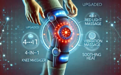 Upgraded 4-in-1 Portable Knee Massager w/Red Light, Vibration Massage, & Soothing Heat for Relaxation, Comfort Everyday – 2025 Heated Knee Brace – Gifts for Mom & Dad