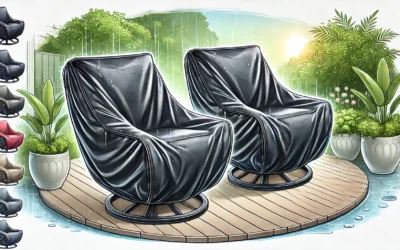 Outdoor Swivel Lounge Chair Cover 2 Pack,Waterproof Heavy Duty Patio Rocking Chair Covers for Outdoor Furniture,(30 W x 34 D x 38.5 H inches),Black
