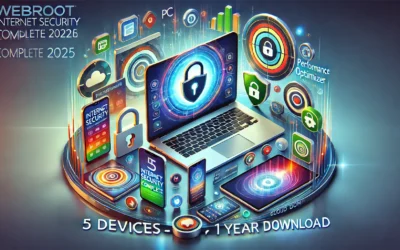 Webroot Internet Security Complete | Antivirus Software 2025 | 5 Device | 1 Year Download for PC/Mac/Chromebook/Android/IOS + Password Manager, Performance Optimizer and Cloud Backup