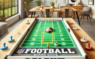Tabletop Football Board Game – 19″ x 36.5″ Deluxe Set | an Indoor Outdoor Football Game Played Shuffleboard Style