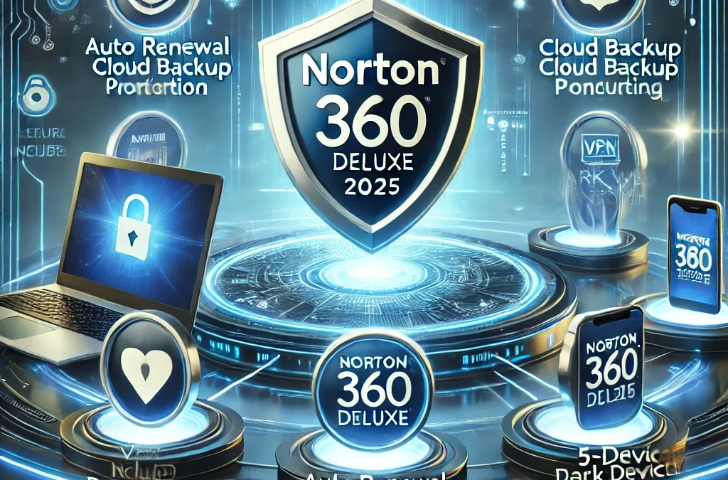 Norton 360 Deluxe 2025, Antivirus software for 5 Devices with Auto Renewal – Includes VPN, PC Cloud Backup & Dark Web Monitoring [Download]