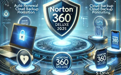Norton 360 Deluxe 2025, Antivirus software for 5 Devices with Auto Renewal – Includes VPN, PC Cloud Backup & Dark Web Monitoring [Download]