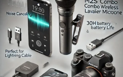 Hollyland Lark M2S Combo (Camera RX+USB-C RX+ Lightning Cable) Wireless Lavalier Microphone for iPhone/Camera/Android/PC, Titanium Clip, Noise Cancelling, 30H Use, Vlog, Interview, Content Creation