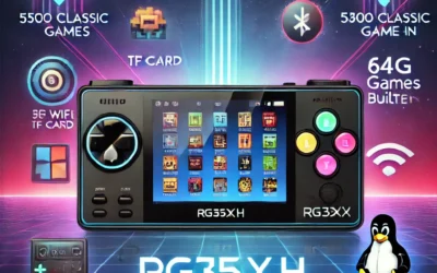 RG35XX H Retro Video Handheld Game Console 3.5 in IPS Screen Linux OS 64G TF Card with 5500 Classic Games Built-in 3300mAH Battery Compatible with 5G WiFi and Bluetooth 4.2(Black)