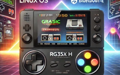 RG35XX H Retro Video Handheld Game Console 3.5 in IPS Screen Linux OS 64G TF Card with 5500 Classic Games Built-in 3300mAH Battery Compatible with 5G WiFi and Bluetooth 4.2(Black)