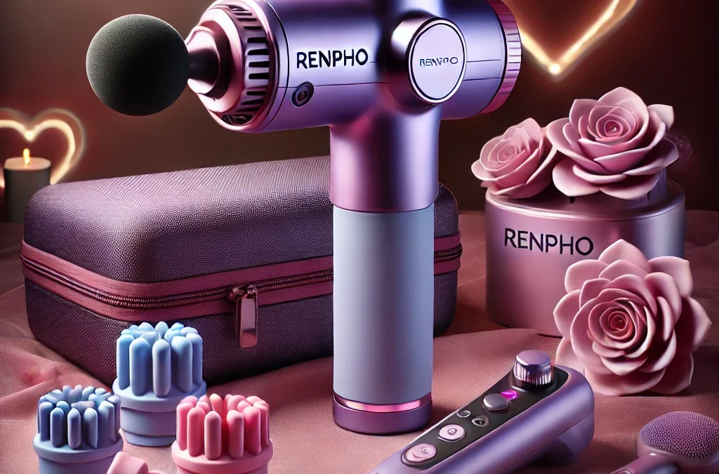 RENPHO Mini Thermal Massage Gun with Heat, FSA HSA Eligible Percussion Massager Gun Portable Deep Tissue, Color Silicone Sleeves Travel Size with Carry Case, Valentines Day Gifts for Women Men Purple