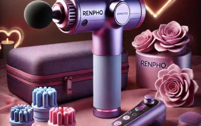 RENPHO Mini Thermal Massage Gun with Heat, FSA HSA Eligible Percussion Massager Gun Portable Deep Tissue, Color Silicone Sleeves Travel Size with Carry Case, Valentines Day Gifts for Women Men Purple