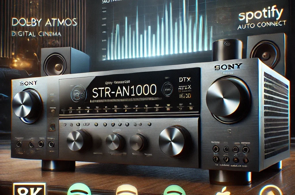 Sony STR-AN1000 7.2 CH Surround Sound Home Theater 8K A/V Receiver: Dolby Atmos, DTS:X, Digital Cinema Auto Calibration IX, Bluetooth, WiFi, Google Chromecast, Spotify connect, Apple AirPlay, HDMI 2.1
