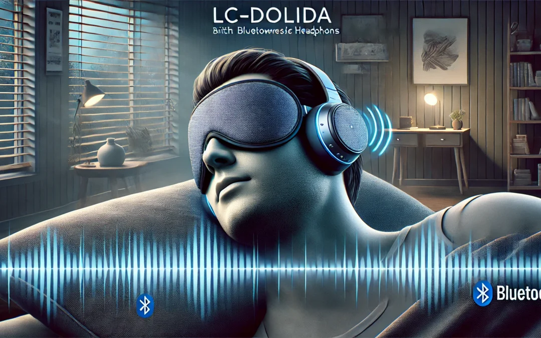 LC-dolida Sleep Headphones, 3D Sleep Mask Bluetooth Wireless Music Eye Mask, Sleeping Headphones for Side Sleepers Sleep Mask with Bluetooth Headphones Ultra-Thin Stereo Speakers Perfect for Sleeping