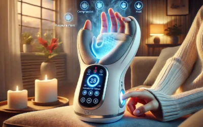 Lunix LX7 Touchscreen Electric Hand Massager with Compression, Pressure Point Therapy for Arthritis, Pain Relief and Carpal Tunnel, Shiatsu Massage Machine with Heat, with Hand Warmer, White