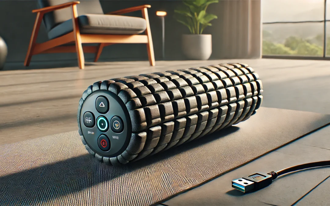 5-Speed Vibrating Foam Roller for Back Pain Relief, Muscle Recovery, Deep Tissue Massage & Physical Therapy – High-Density Electric Rechargeable Massage Roller 12.8 Inches