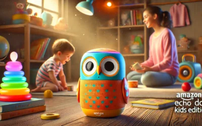 Amazon Echo Dot Kids (newest model), Designed for kids, with parental controls, Includes 1 Year of Amazon Kids+, Owl
